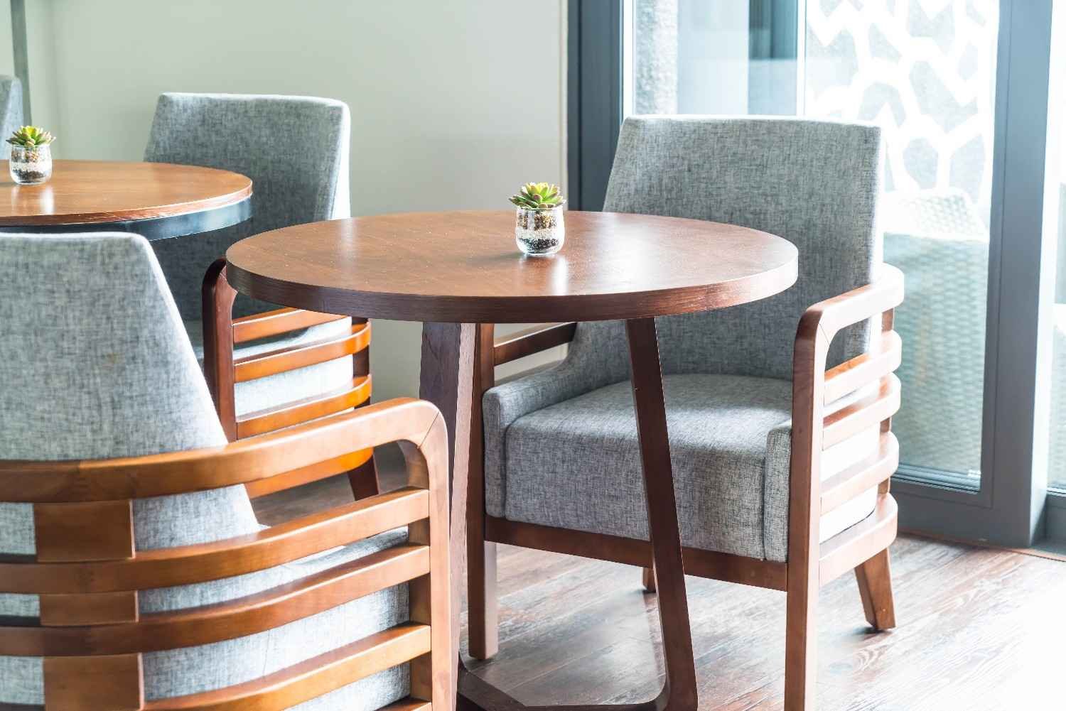 Loft Walnut Minimalist Round Coffee Table